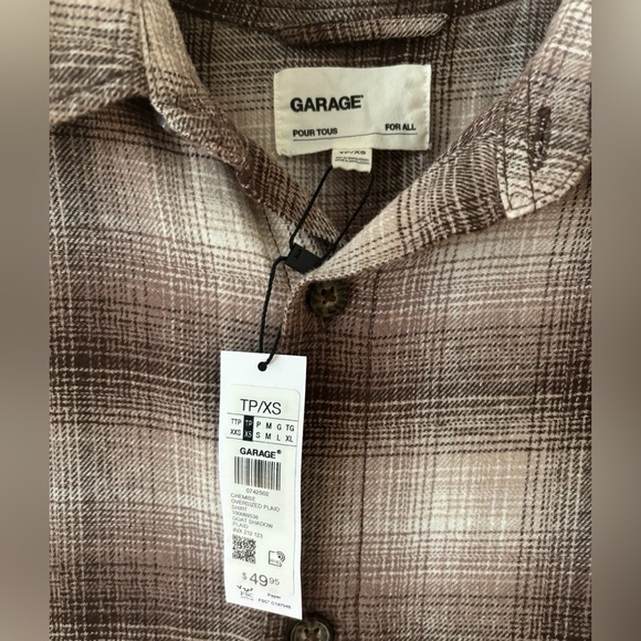 NWT Garage Oversized Plaid Shirt - Picture 5 of 5